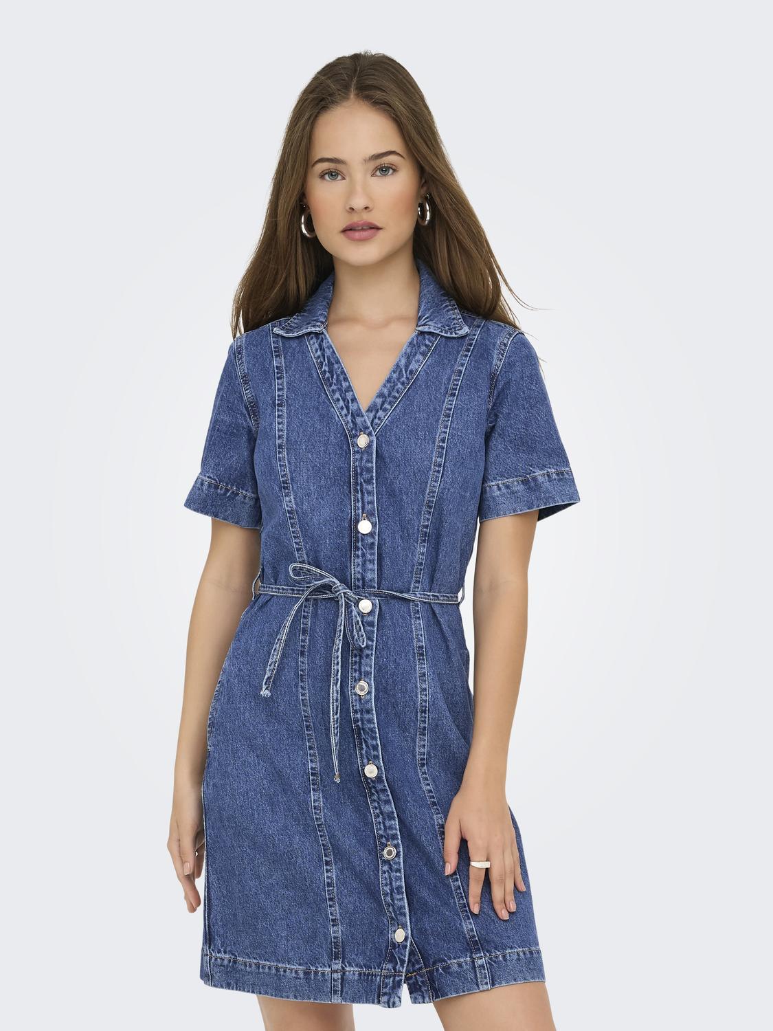 ONLFINA SS BELT DRESS DNM CRO