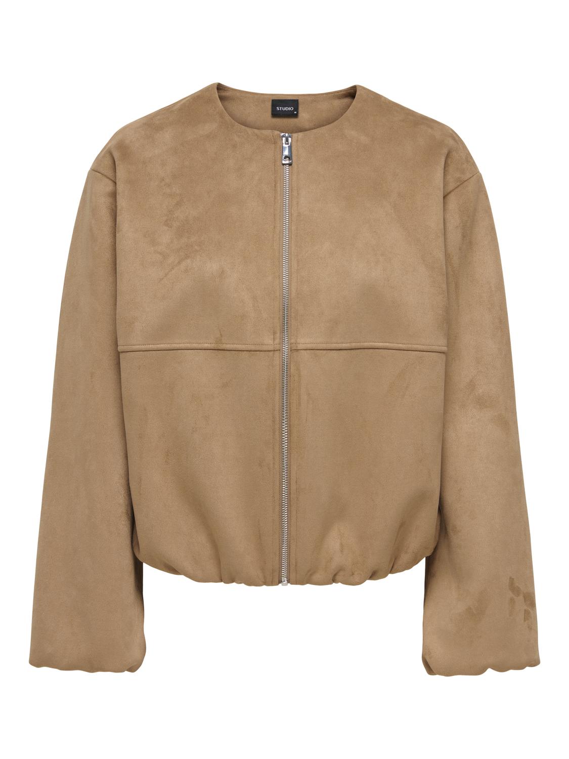 STUSAVA FAUX SUEDE BOMBER JACKET OTW
