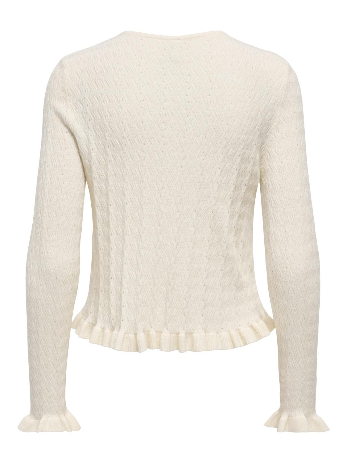 ONLIBI LS O-NECK FRILL CARDI EX KNT - 7