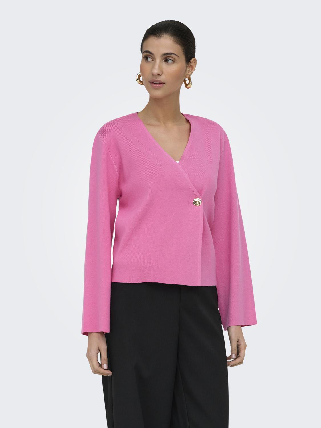 ONLJING LS VNECK ONE BUTTON CARDI EX KNT