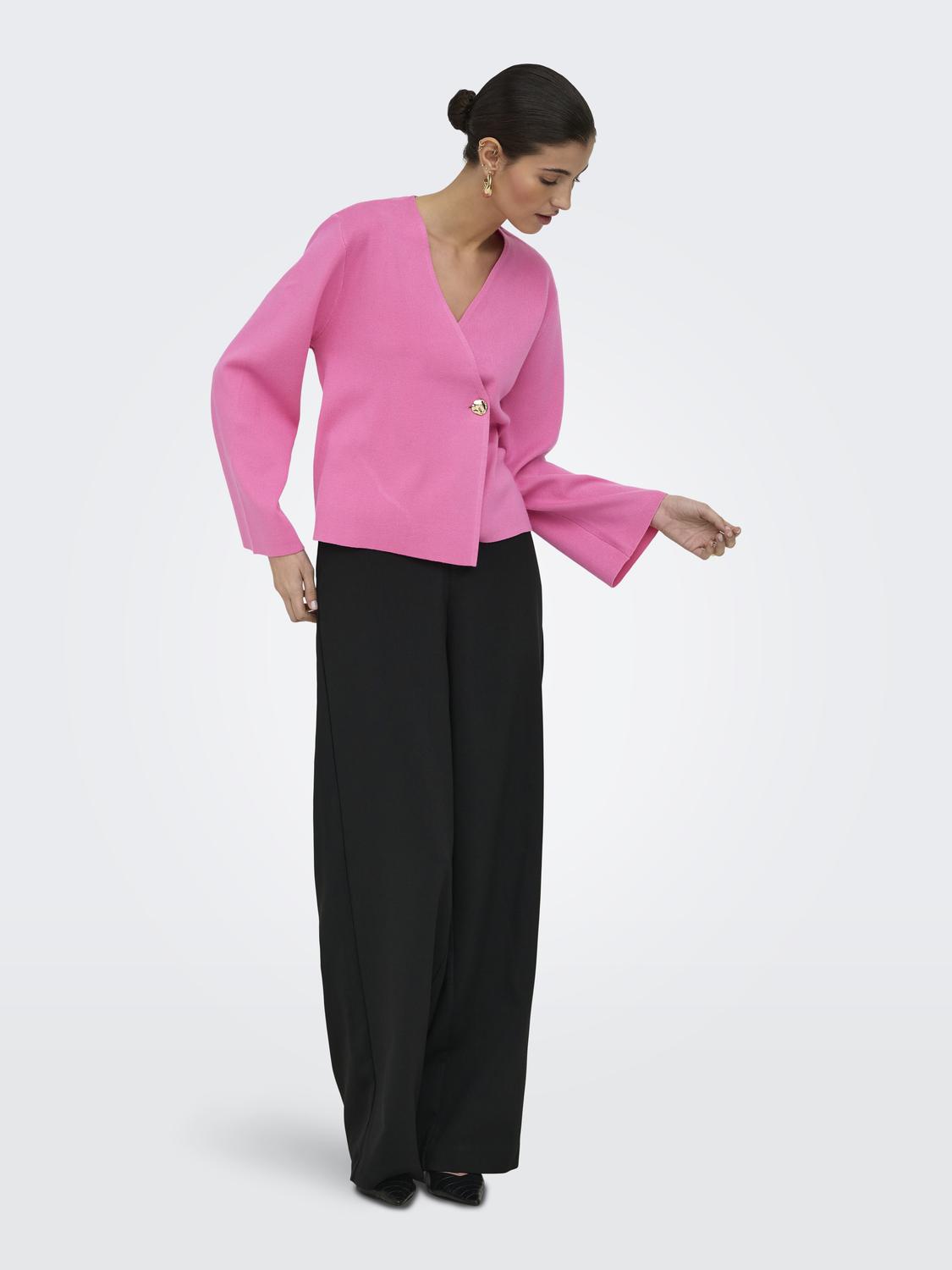 ONLJING LS VNECK ONE BUTTON CARDI EX KNT - 6