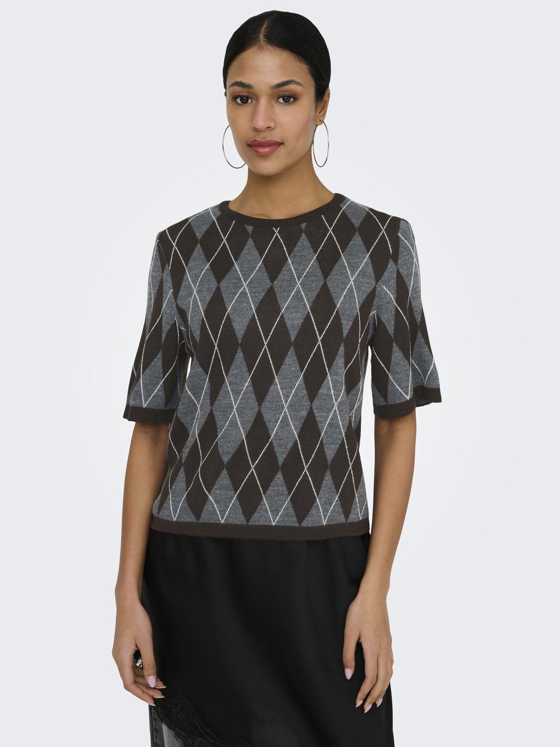 JDYMAGGY S/S ARGYLE  PULLOVER KNT - 5