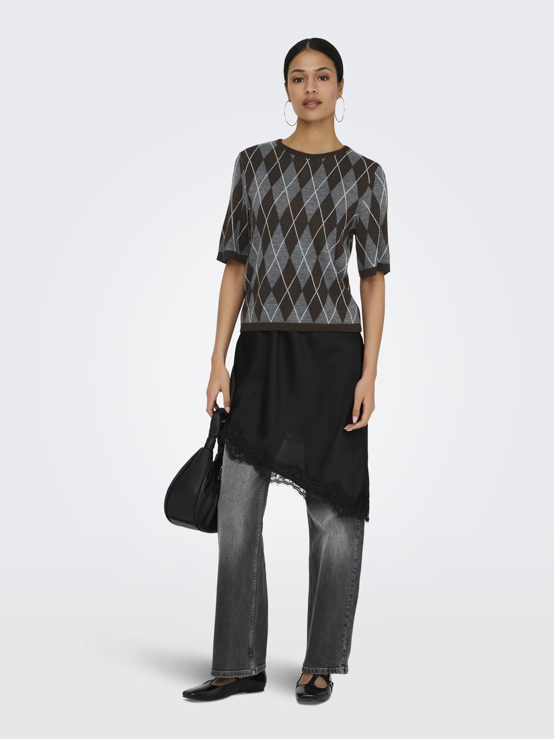 JDYMAGGY S/S ARGYLE  PULLOVER KNT - 6