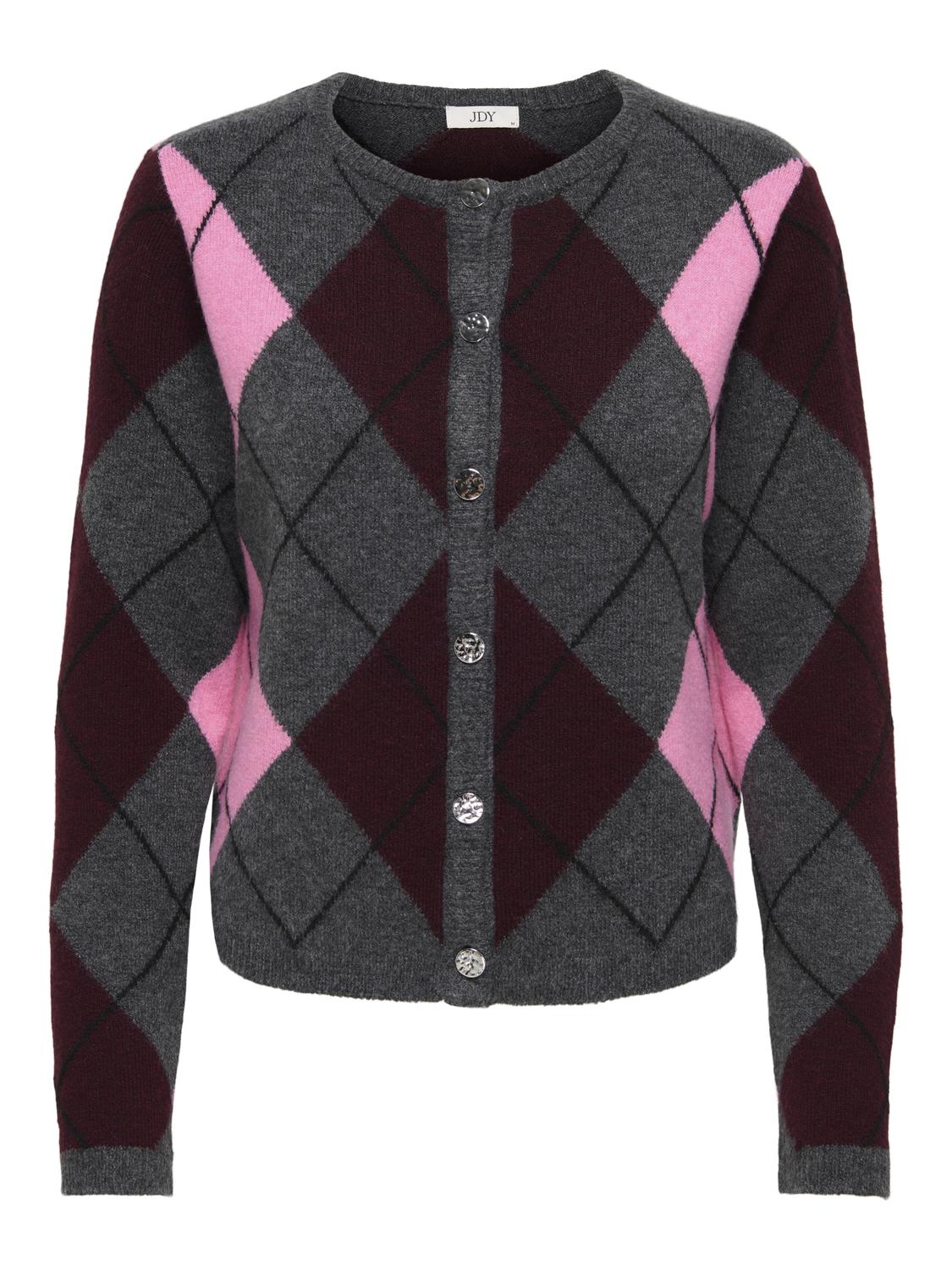 JDYRUE LIFE L/S CHECK CARDIGAN KNT