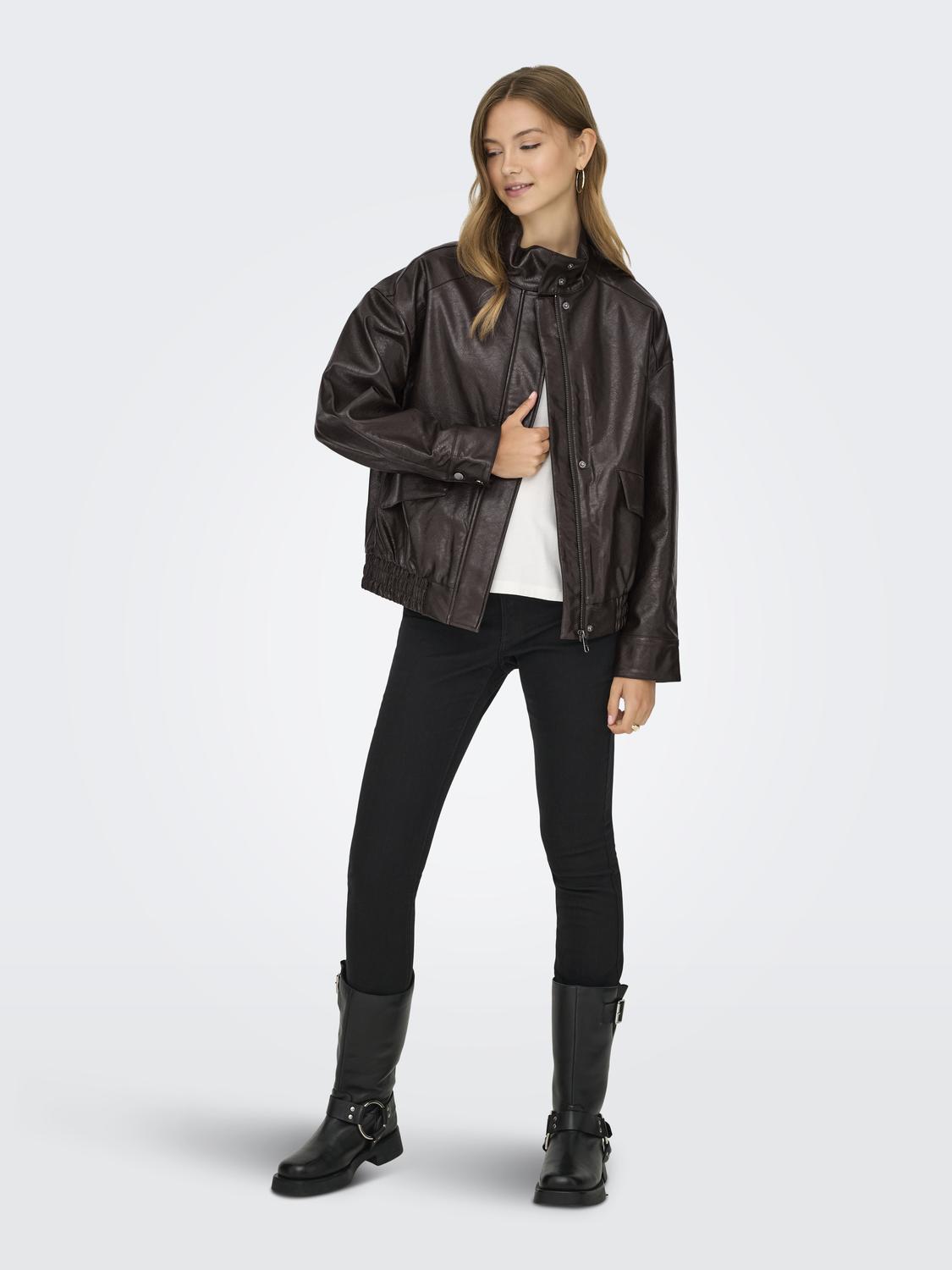 ONLJULIA FAUX LEATHER OVZ. BOMBER OTW - 6