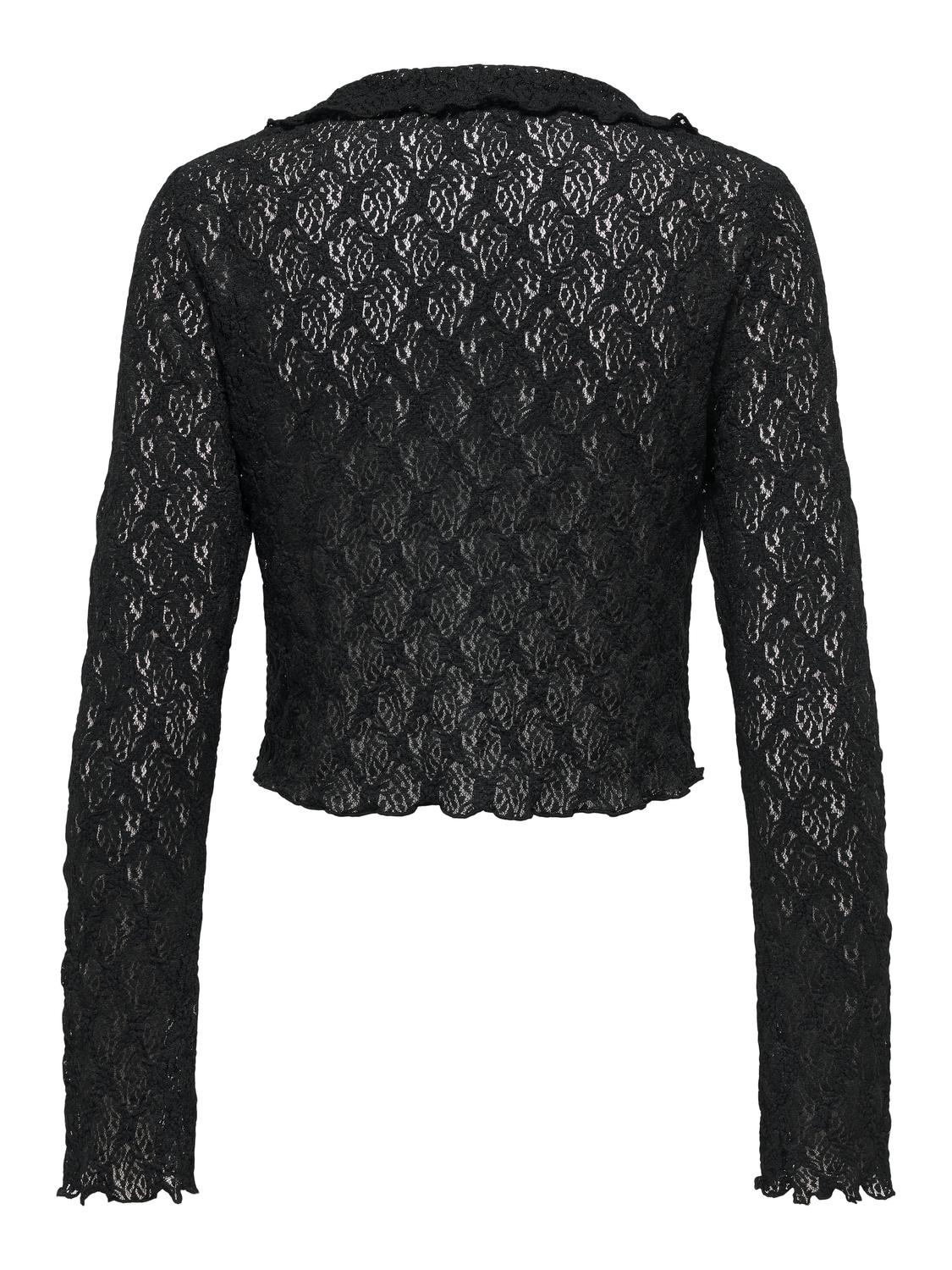 PGSTINNE L/S  FRILL LACE TOP JRS - 2