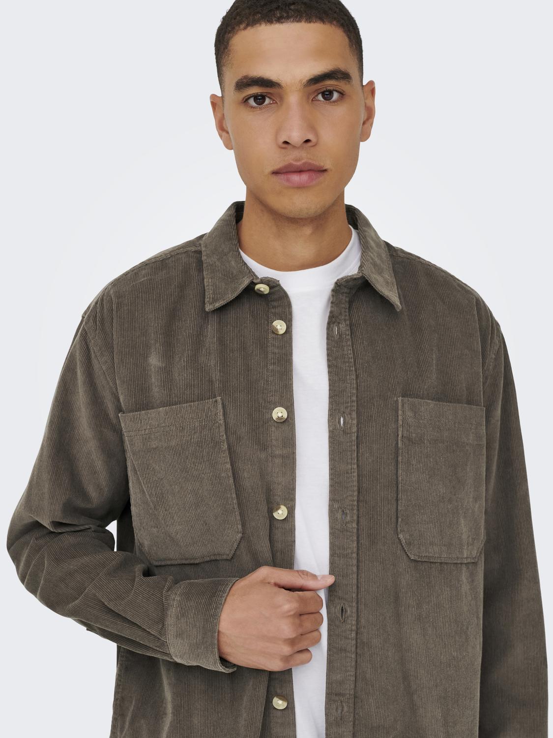 ONSALP 2PKT WASHD CORD LS SHIRT NOOS - 5