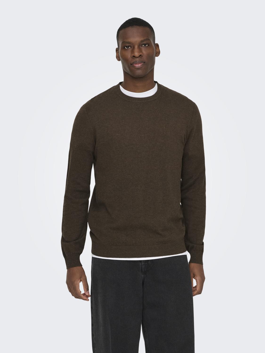 ONSLOUI REG 12 MEL CREW KNIT NOOS