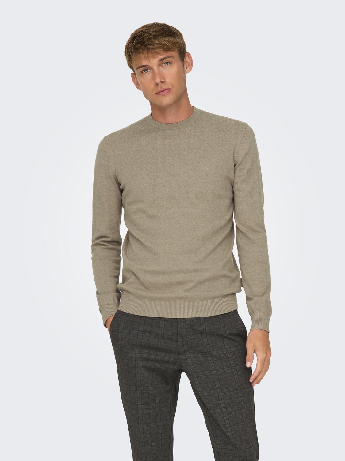 ONSLOUI REG 12 MEL CREW KNIT NOOS