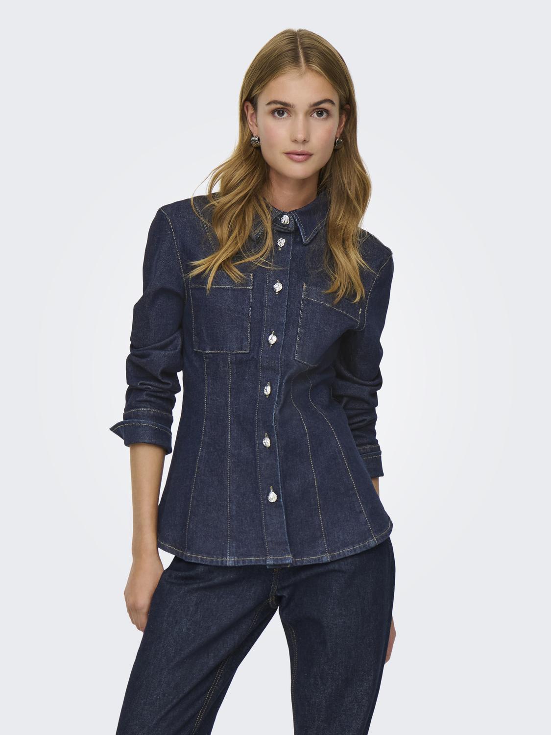 ONLROSIE L/S FITTED DNM JACKET GUA