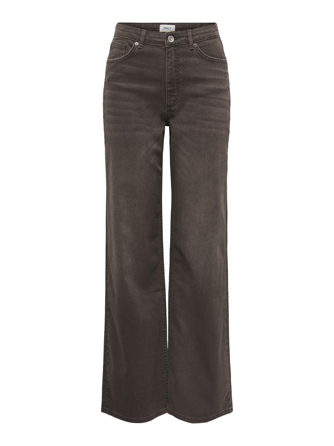 ONLJUICY HW WIDE LEG BROWN DOT DNM