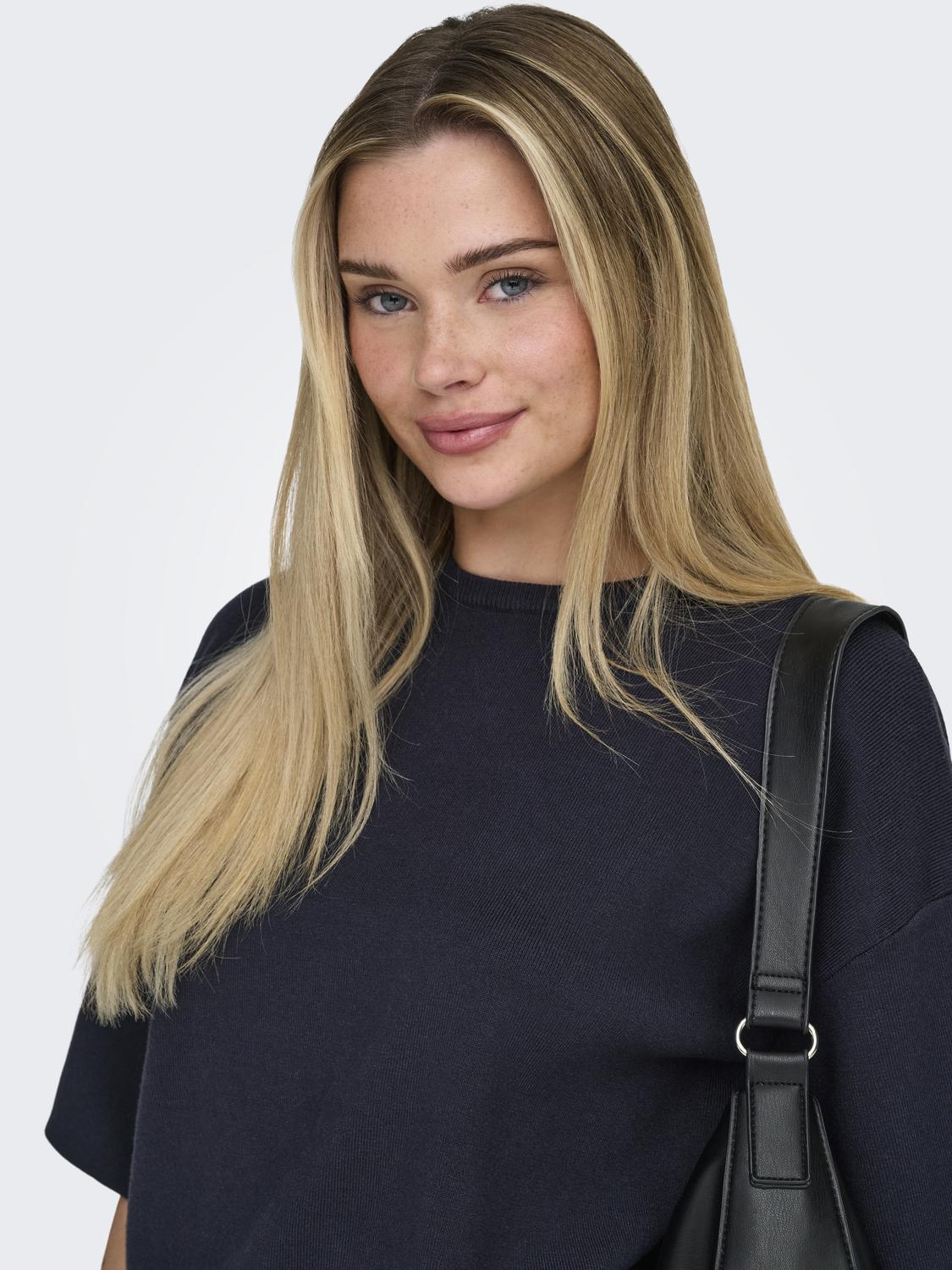 ONLSITERI SS LOOSE TIE O-NECK TOP CC KNT - 4