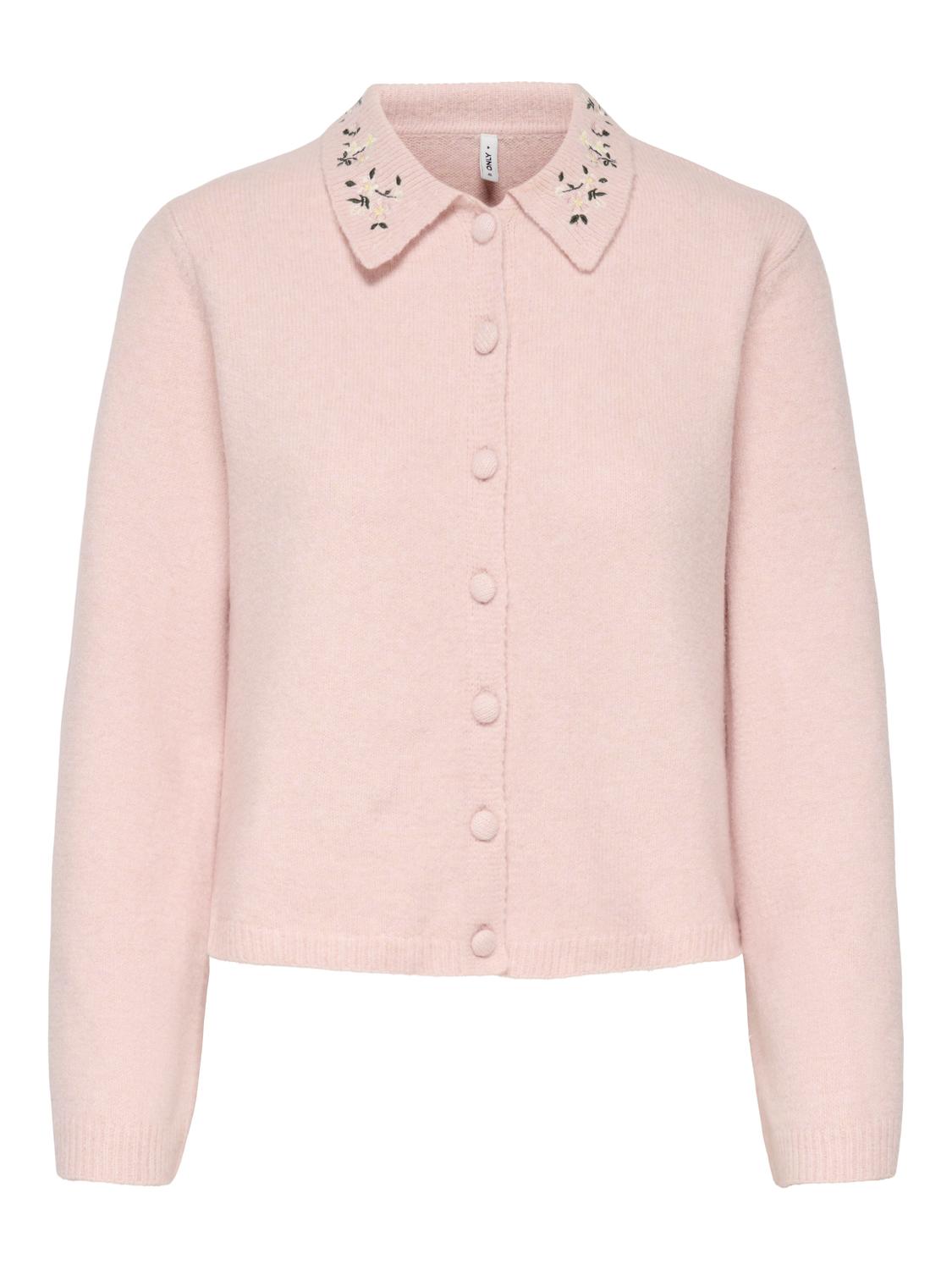 ONLSHERI LS EMB COLLAR CARDI EX KNT