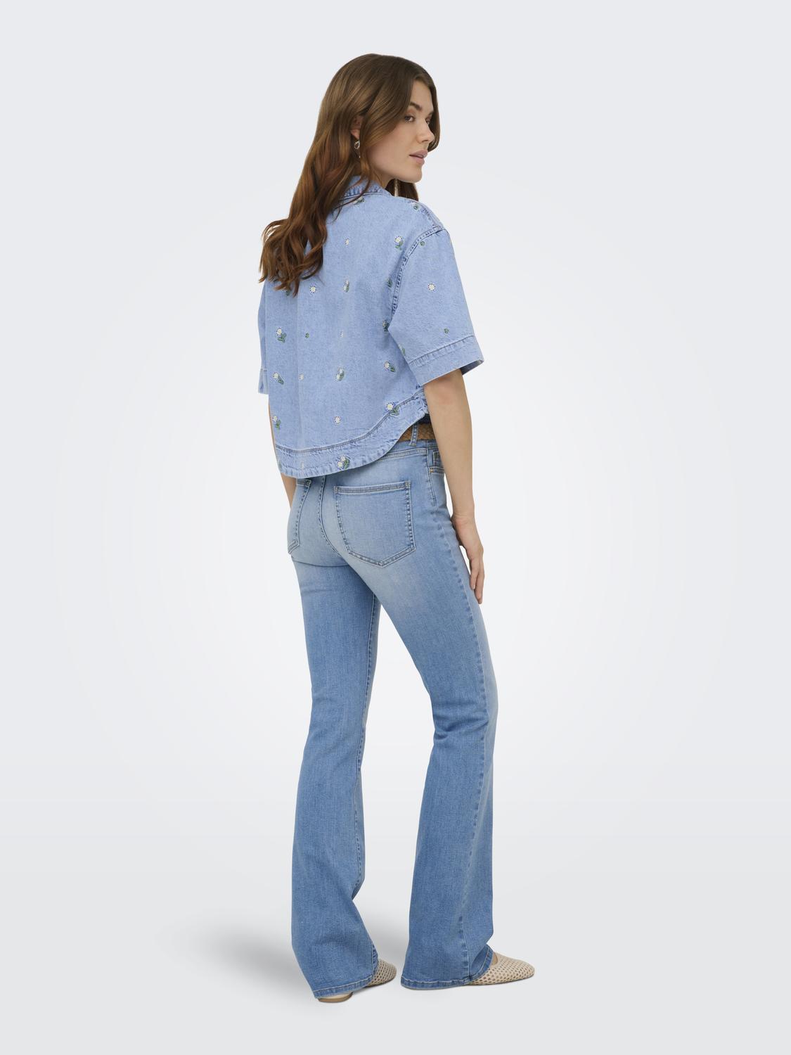 ONLCLEO SS EMBROI CROP DNM SHIRT PIM - 2