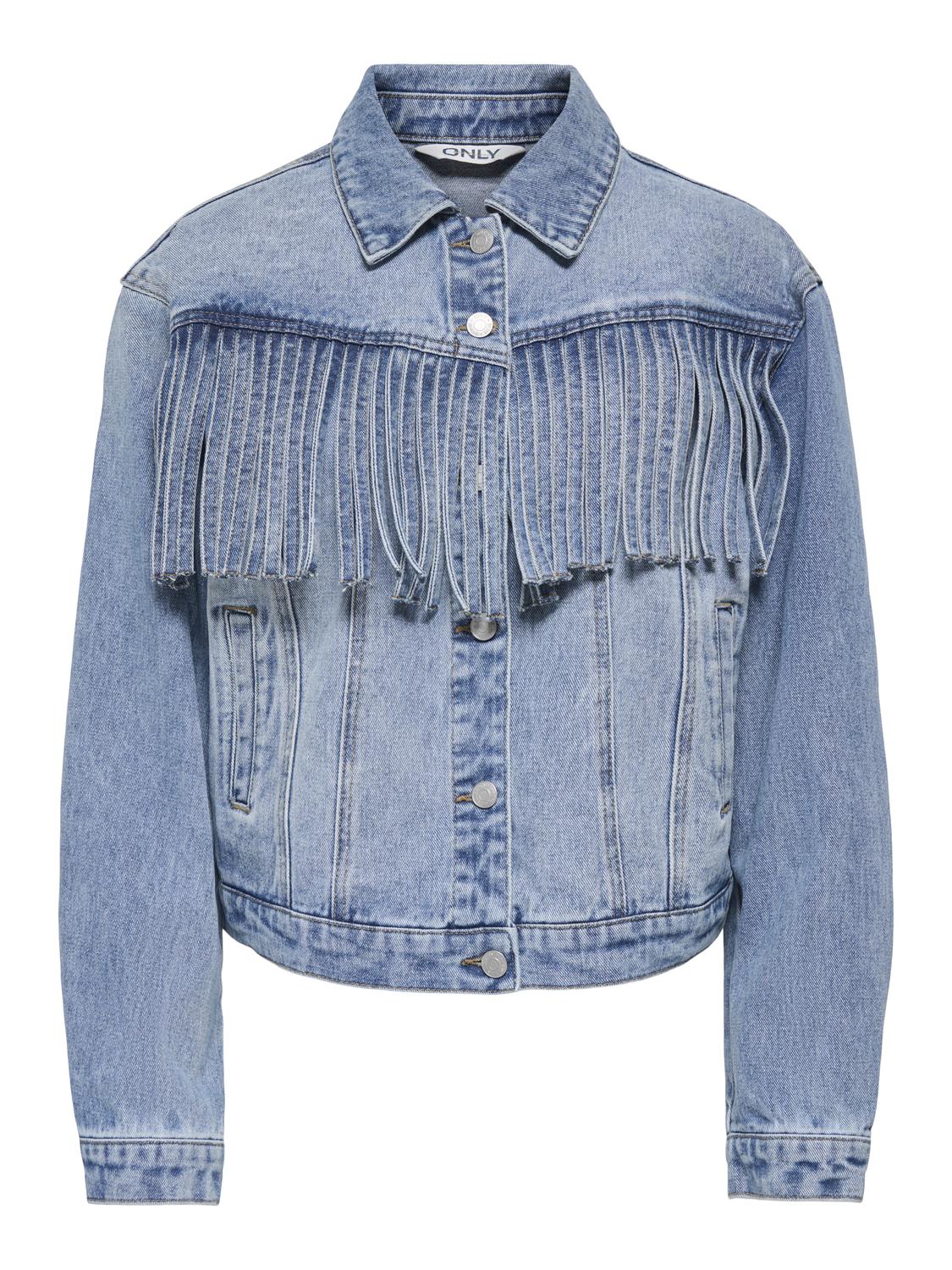 ONLRIKKI LS FRINGE DNM JACKET GUA