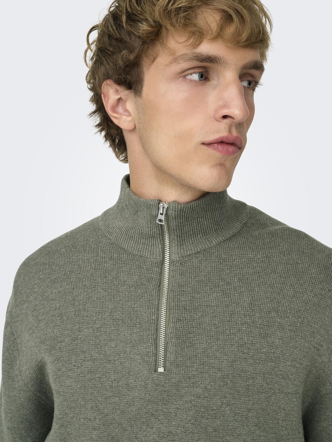 ONSTING REG HALF ZIP KNIT NOOS - 6