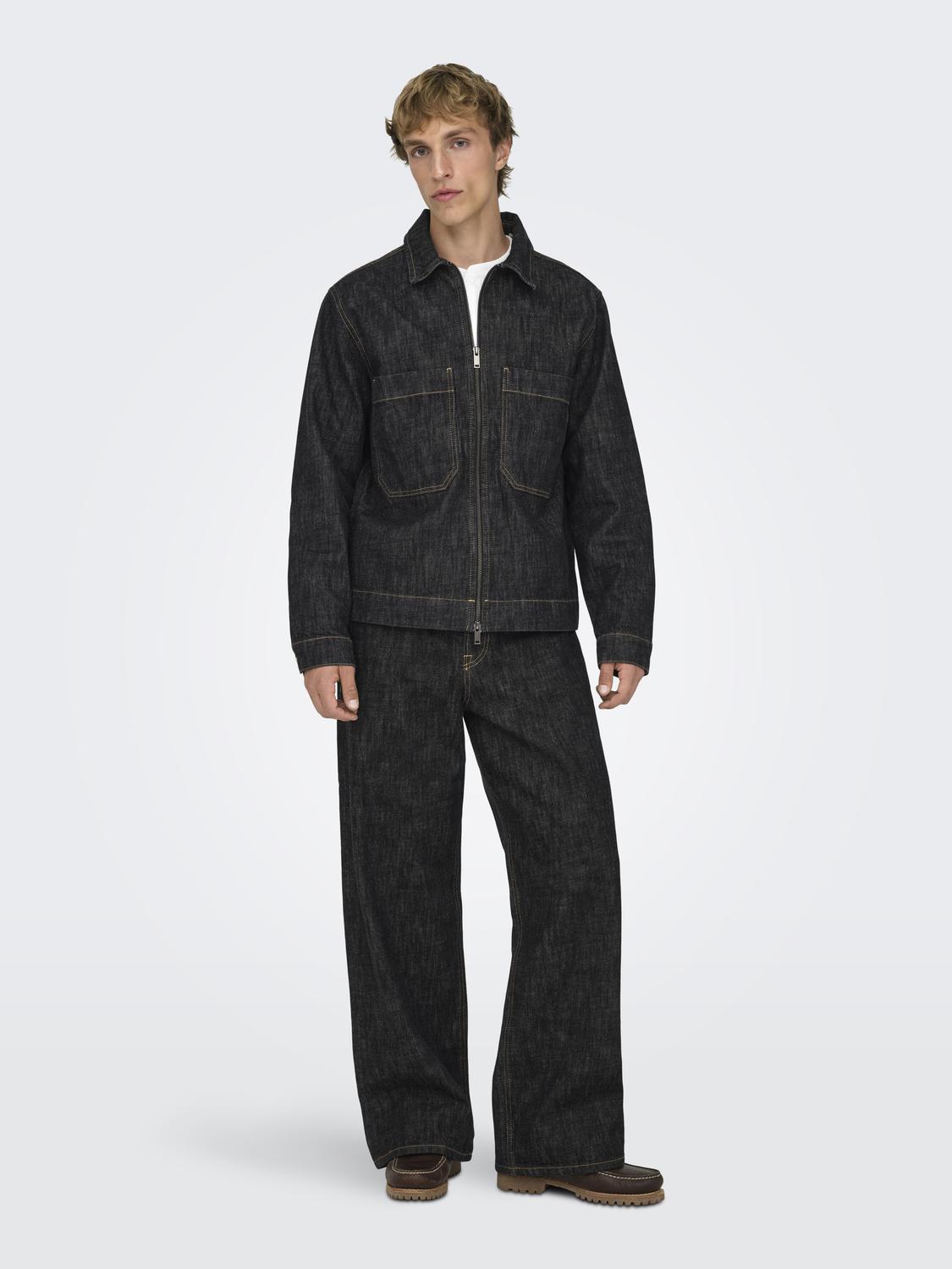 ONSCASSEL BLK RINSE 8542 DOT DNM JACKET - 7
