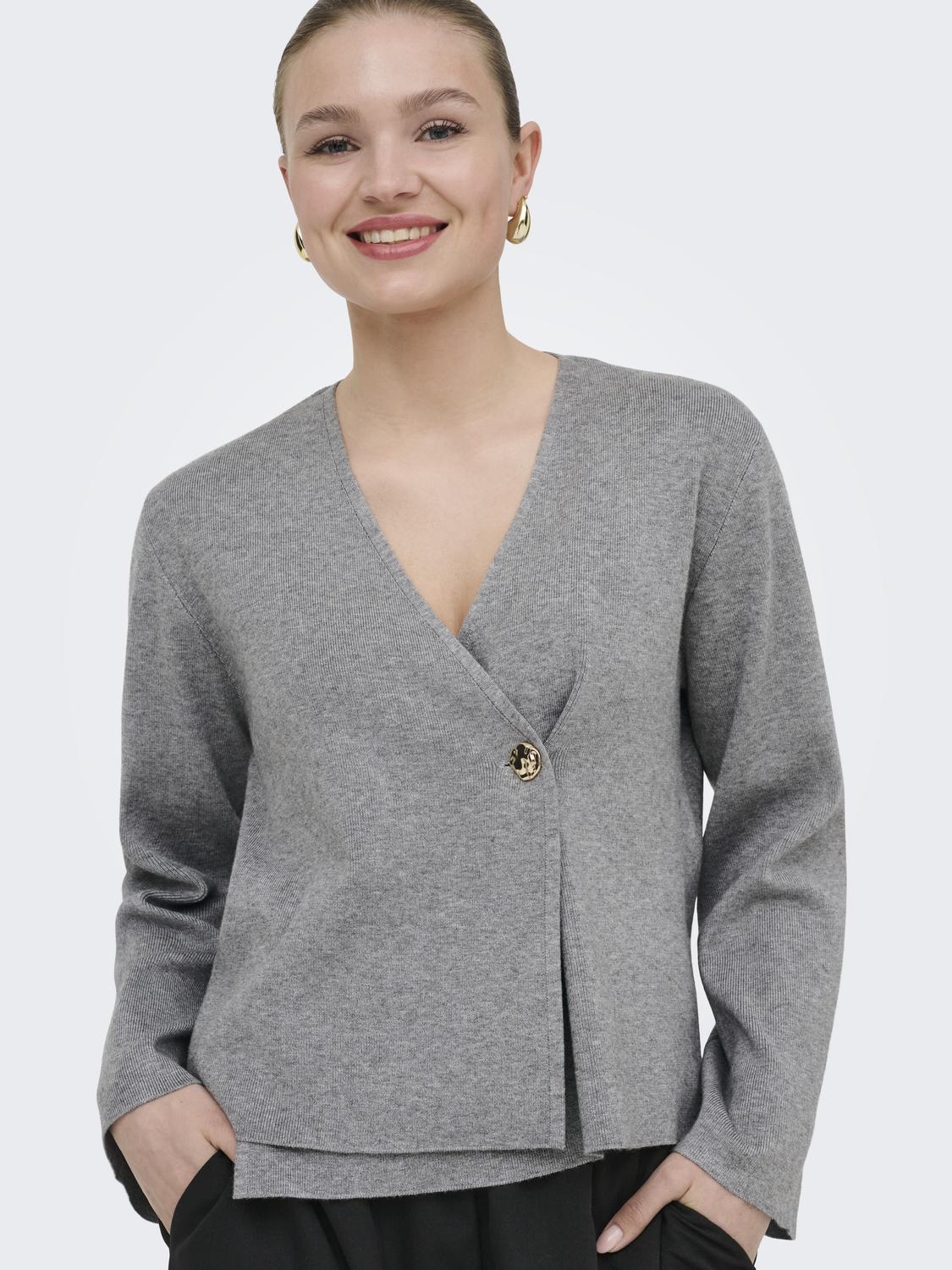 ONLJING LS VNECK ONE BUTTON CARDI EX KNT - 5