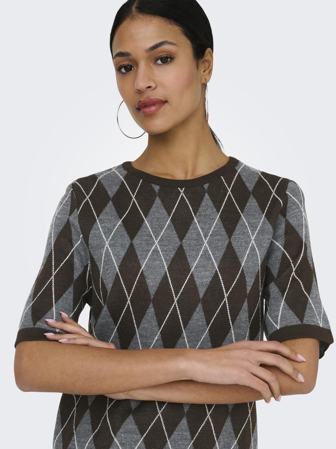 JDYMAGGY S/S ARGYLE  PULLOVER KNT - 4