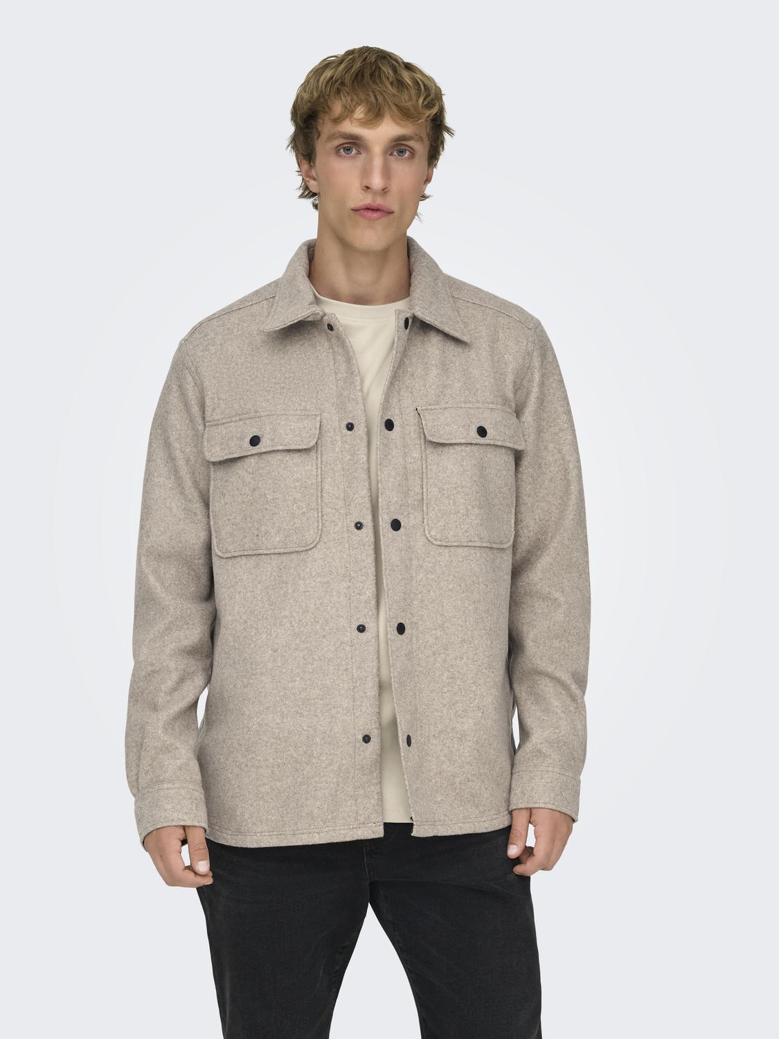 ONSASH OVR WOOLEN LOOK PKT LS SHIRT NOOS