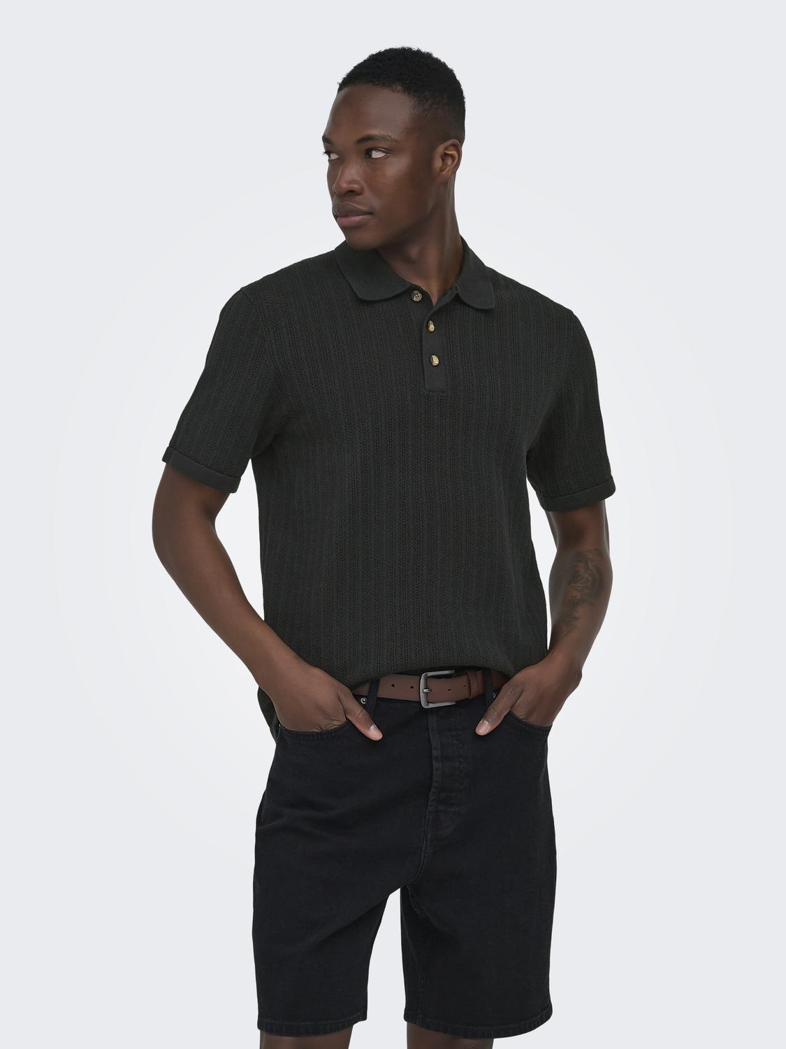 ONSMOON REG 12 SS POLO KNIT NOOS