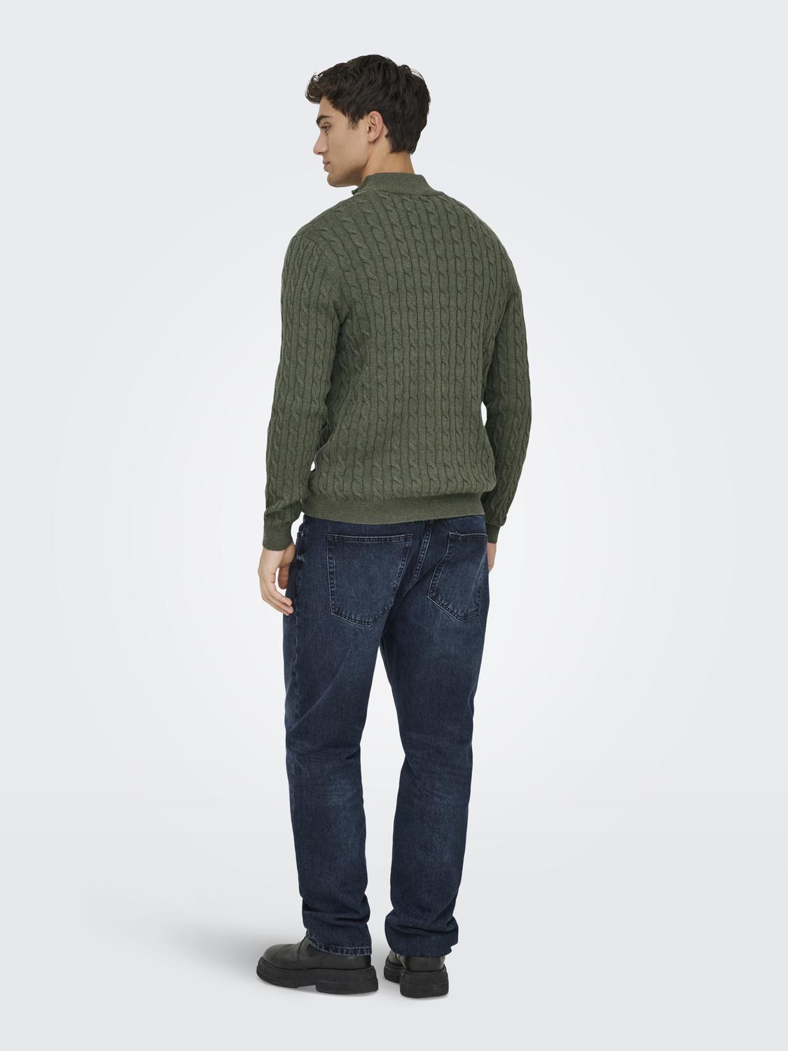 ONSLOUI REG 12 CABEL HALF ZIP KNIT NOOS - 2