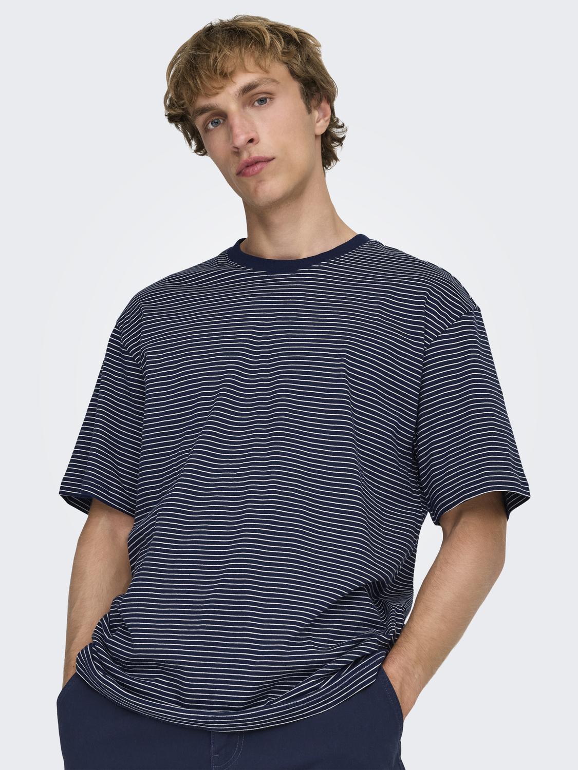 ONSFRED LIFE RLX SS STRIPE TEE NOOS - 5