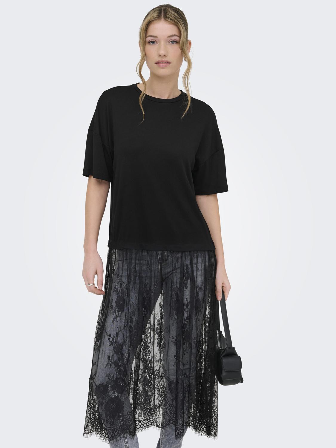 ONLTAHLIA S/S LACE DRESS TOP JRS - 5