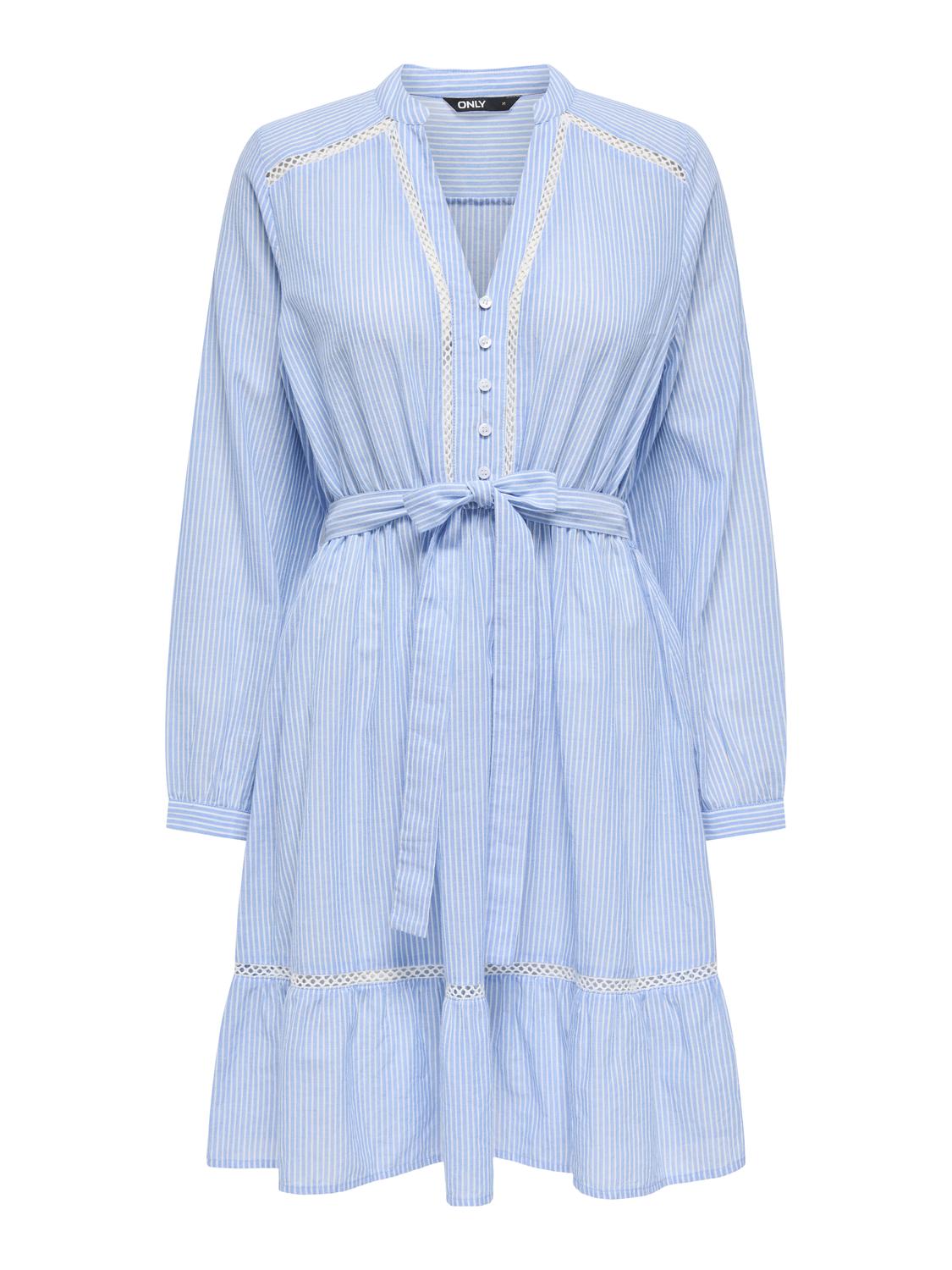 PGJANA Frühjahr/Sommer Kleid mit V-Ausschnitt und Gürtel in der Taille