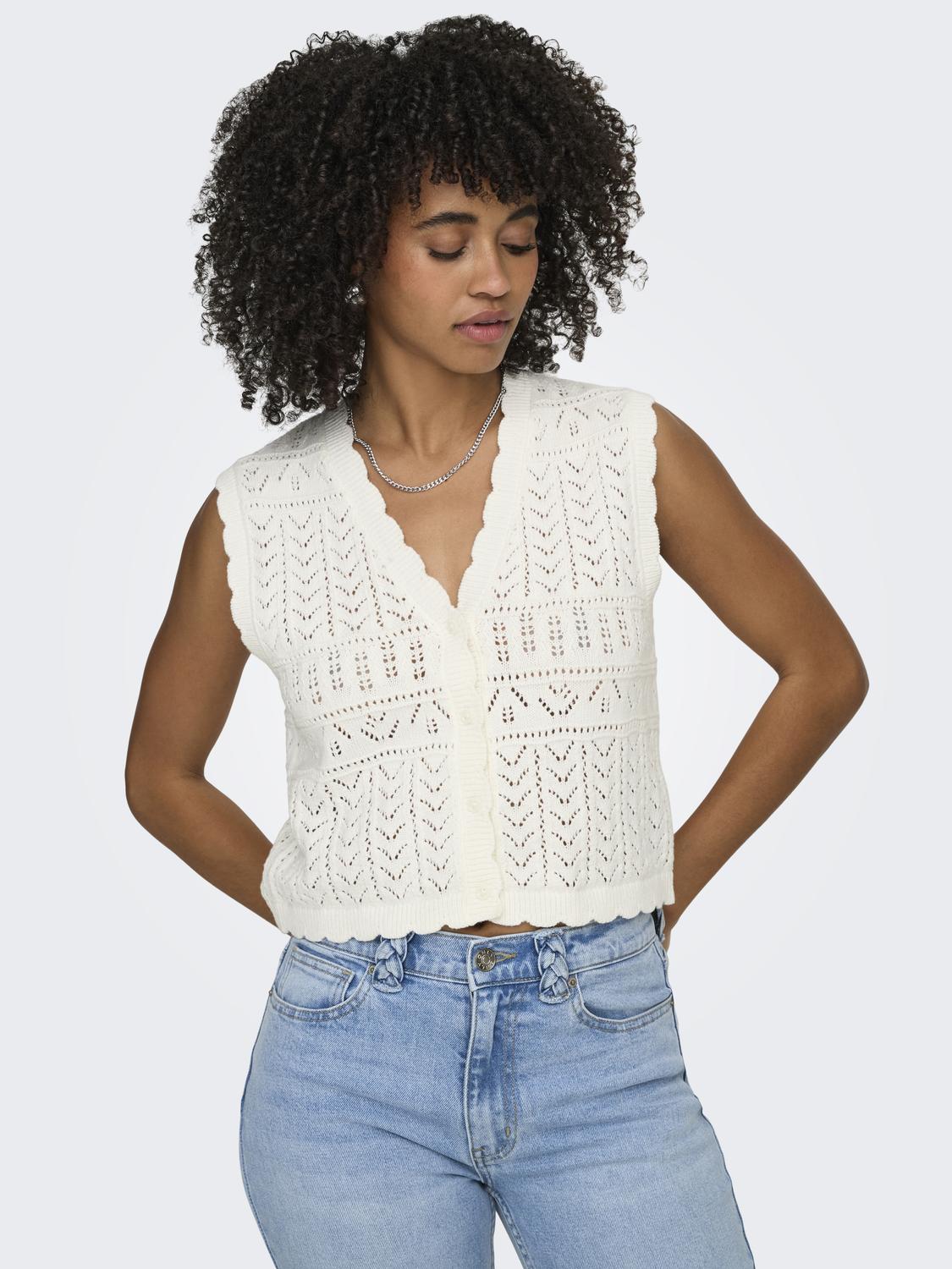 ONLIRINA Cardigan med V-hals og ribkant til forår/sommer