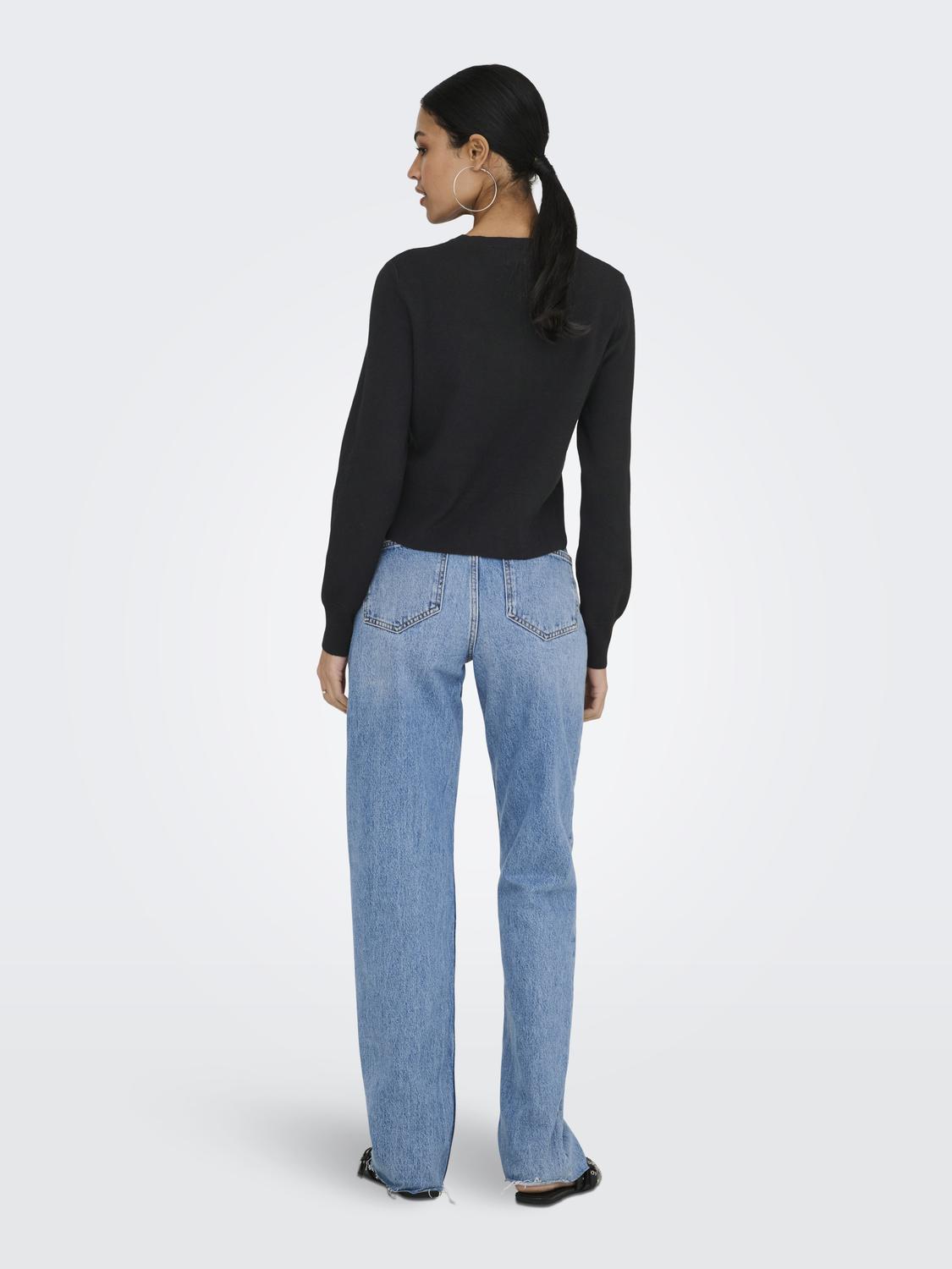 JDYPRIME LIFE L/S O-NECK BUTTON CARD KNT - 2