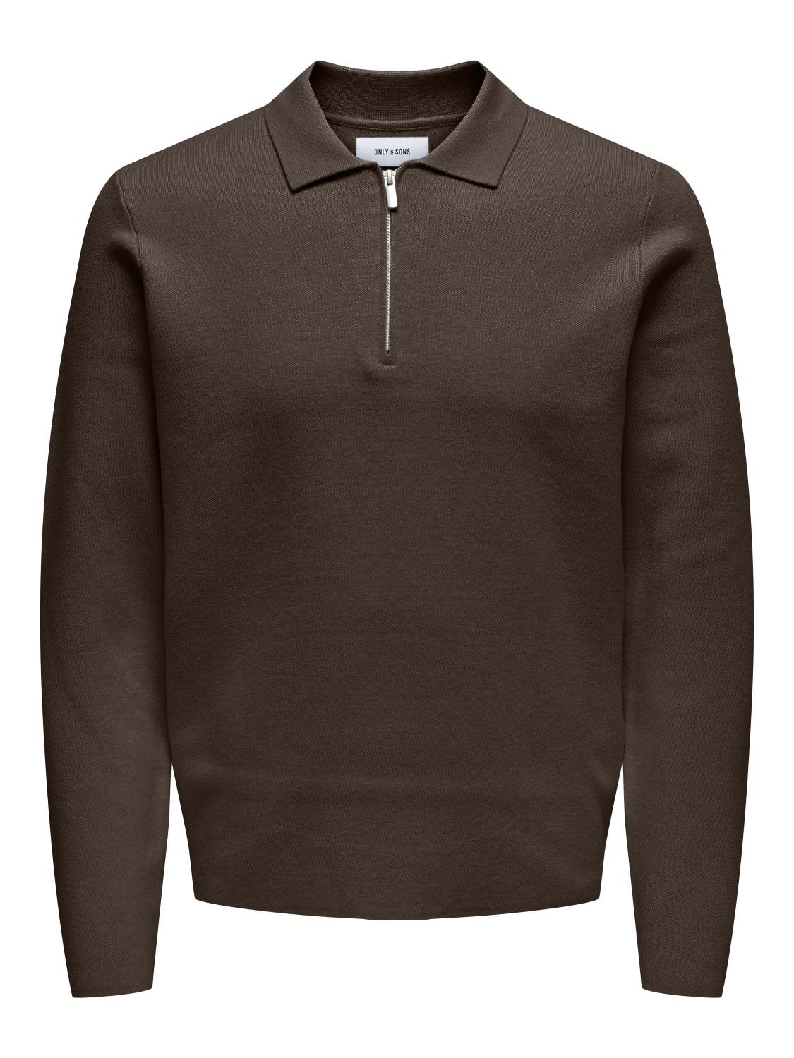 ONSCOOPER REG LS 12 HALF ZIP POLO NOOS