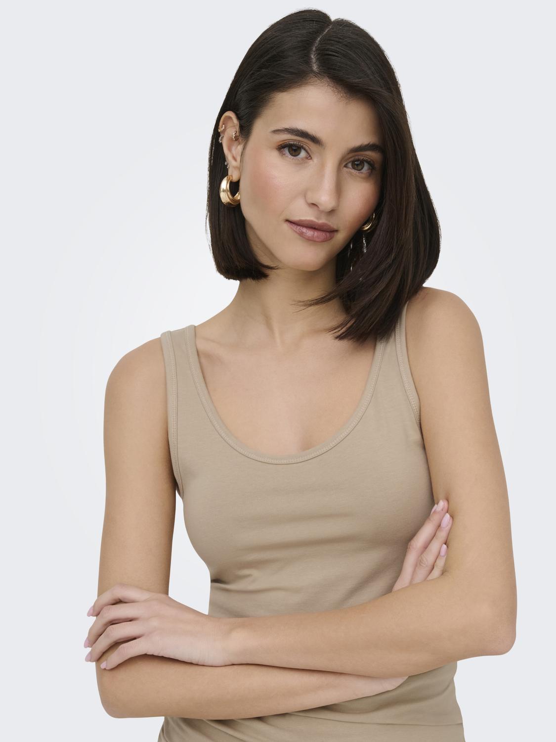 JDYAVA Klassisches Basic ärmelloses Tanktop mit U-Ausschnitt - 6
