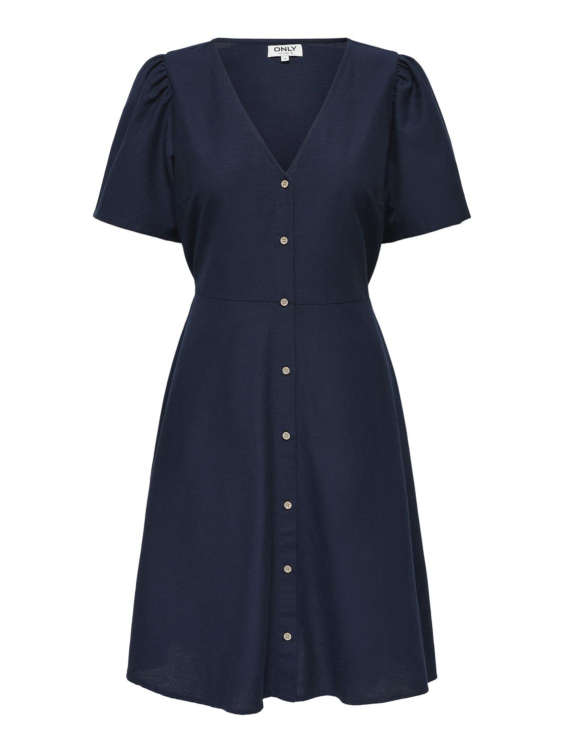 ONLVITA Regular Fit Kleid mit Cutline an der Taille und Volumenärmeln - 3