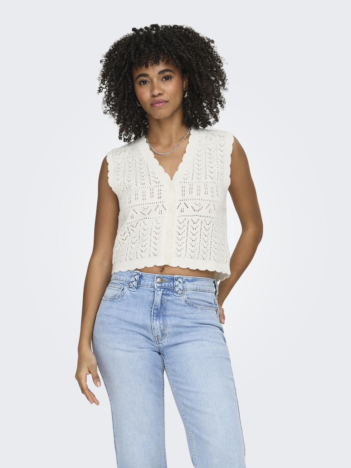 ONLIRINA Cardigan med V-hals og ribkant til forår/sommer