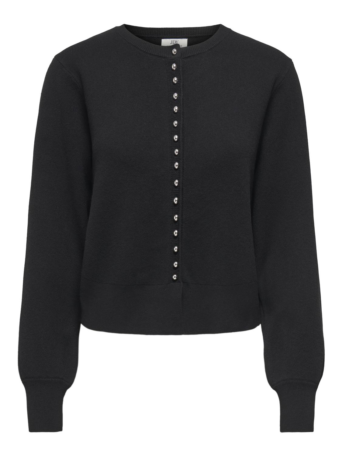JDYPRIME LIFE L/S O-NECK BUTTON CARD KNT - 3