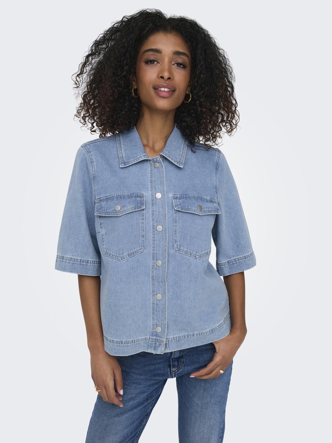 ONLBELLE S/S SHIRT DNM GUA NOOS - 4