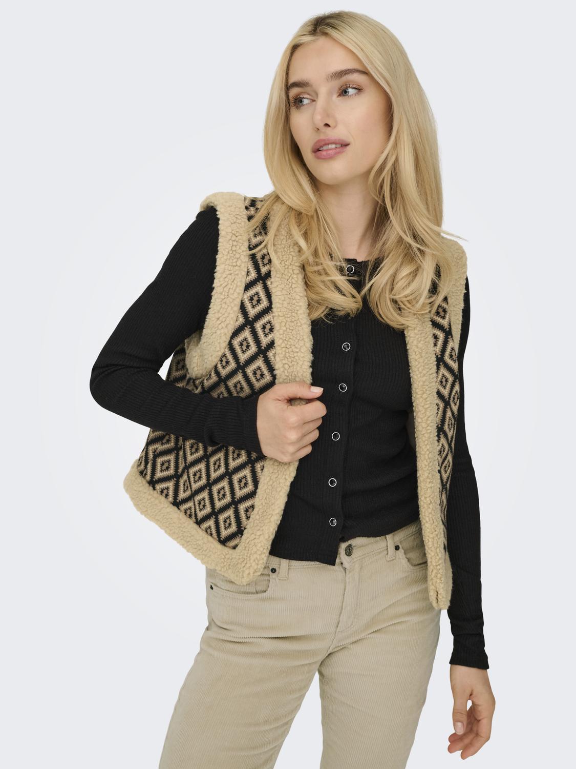 ONLJESSIE AZTEC TEDDY WAISTCOAT CS OTW - 4