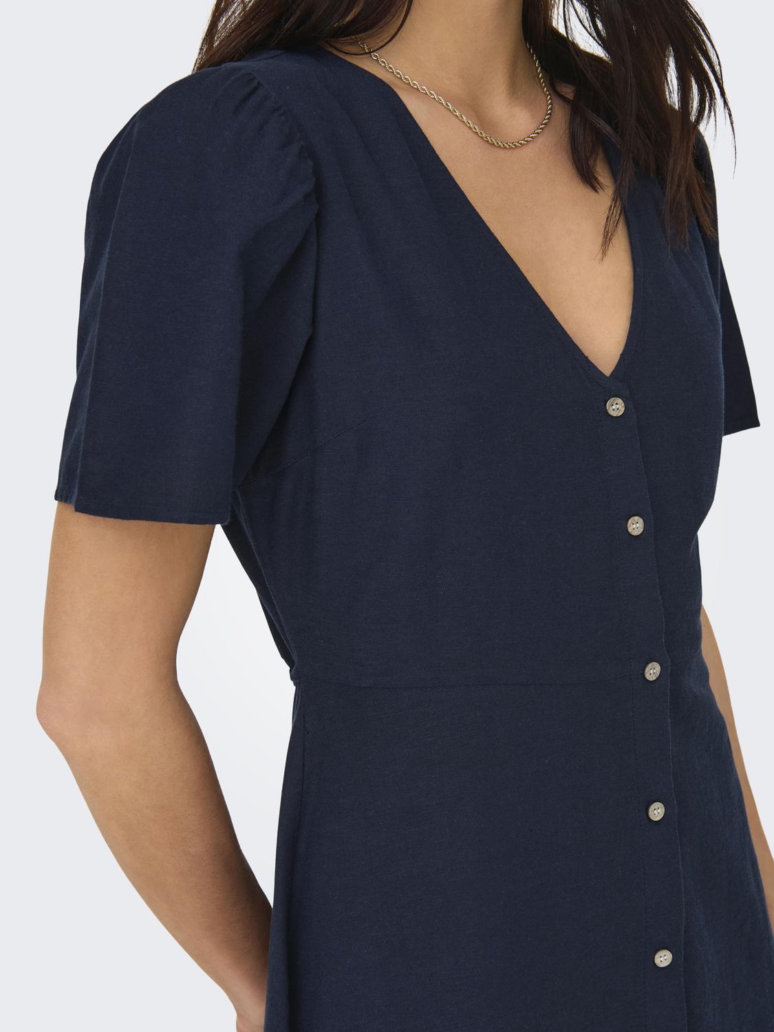 ONLVITA Regular Fit Kleid mit Cutline an der Taille und Volumenärmeln - 4
