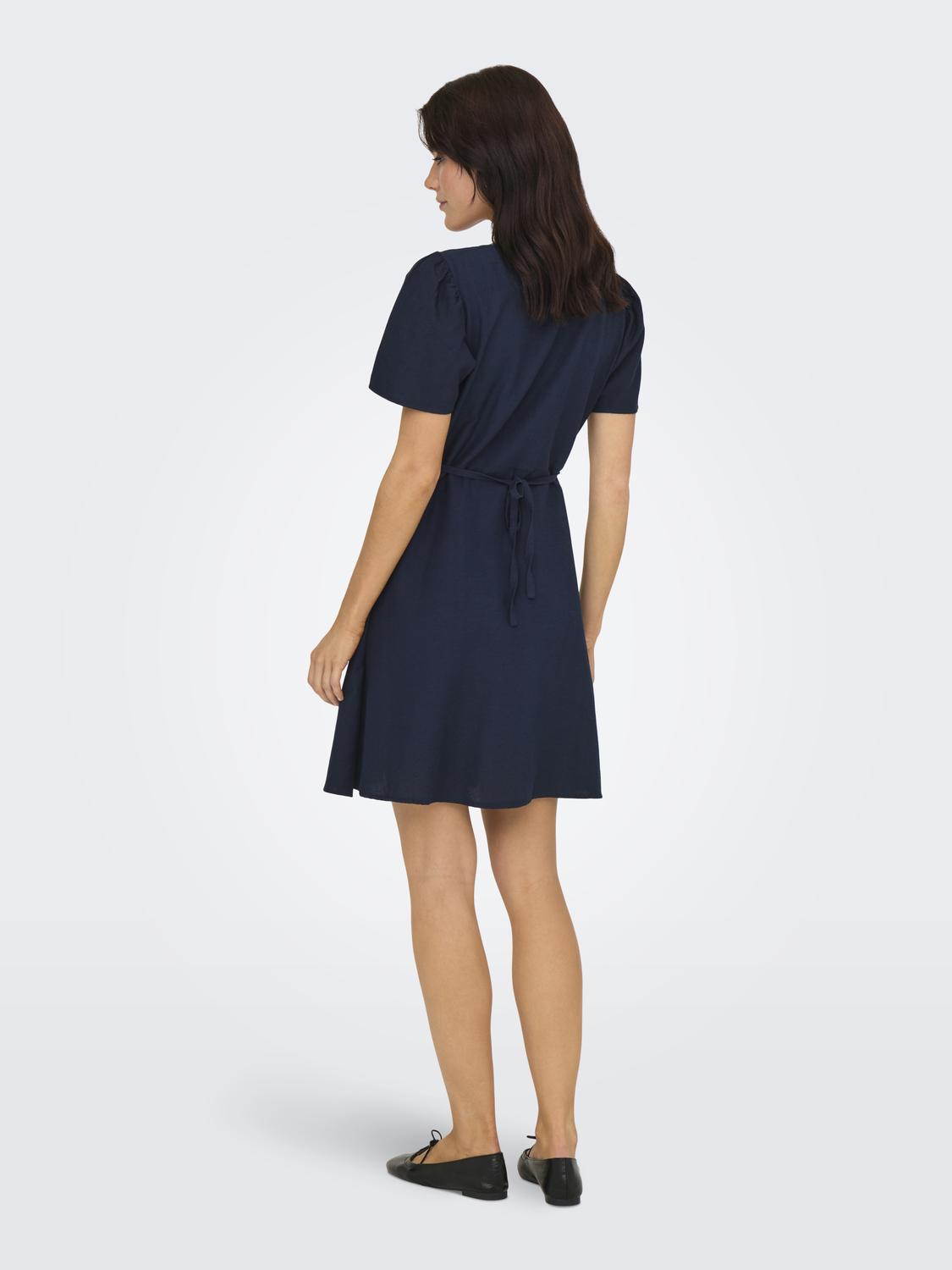 ONLVITA Regular Fit Kleid mit Cutline an der Taille und Volumenärmeln - 2