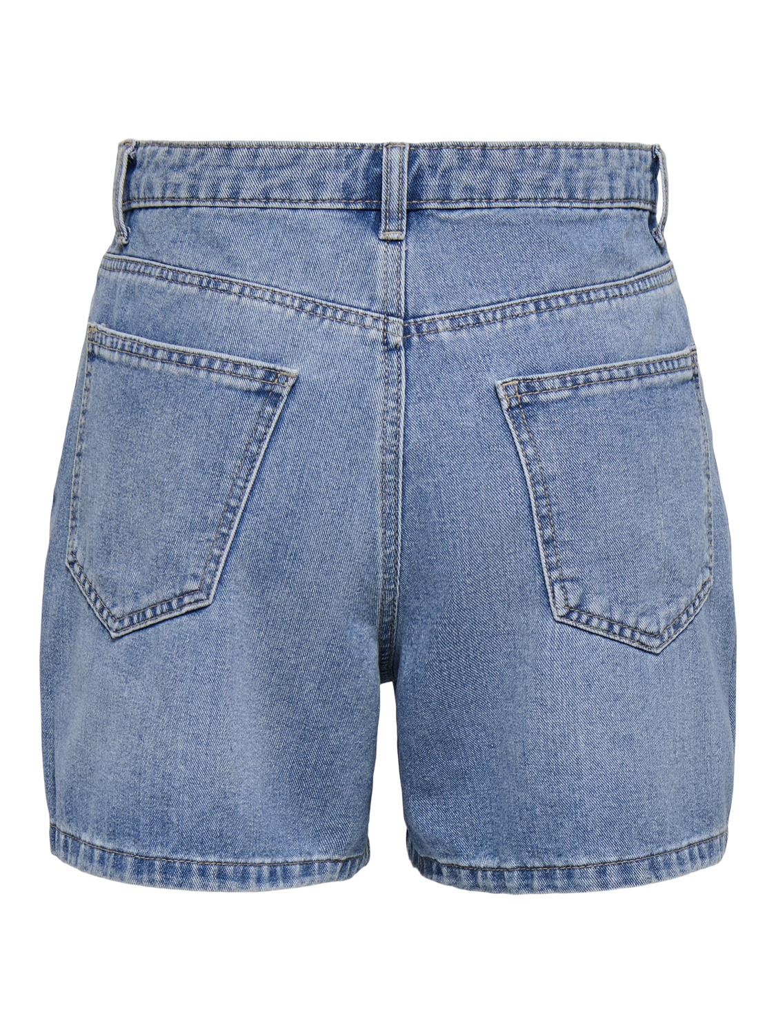ONLPHINE Regular Fit denimshorts med knappefeste og frontlommer - 7