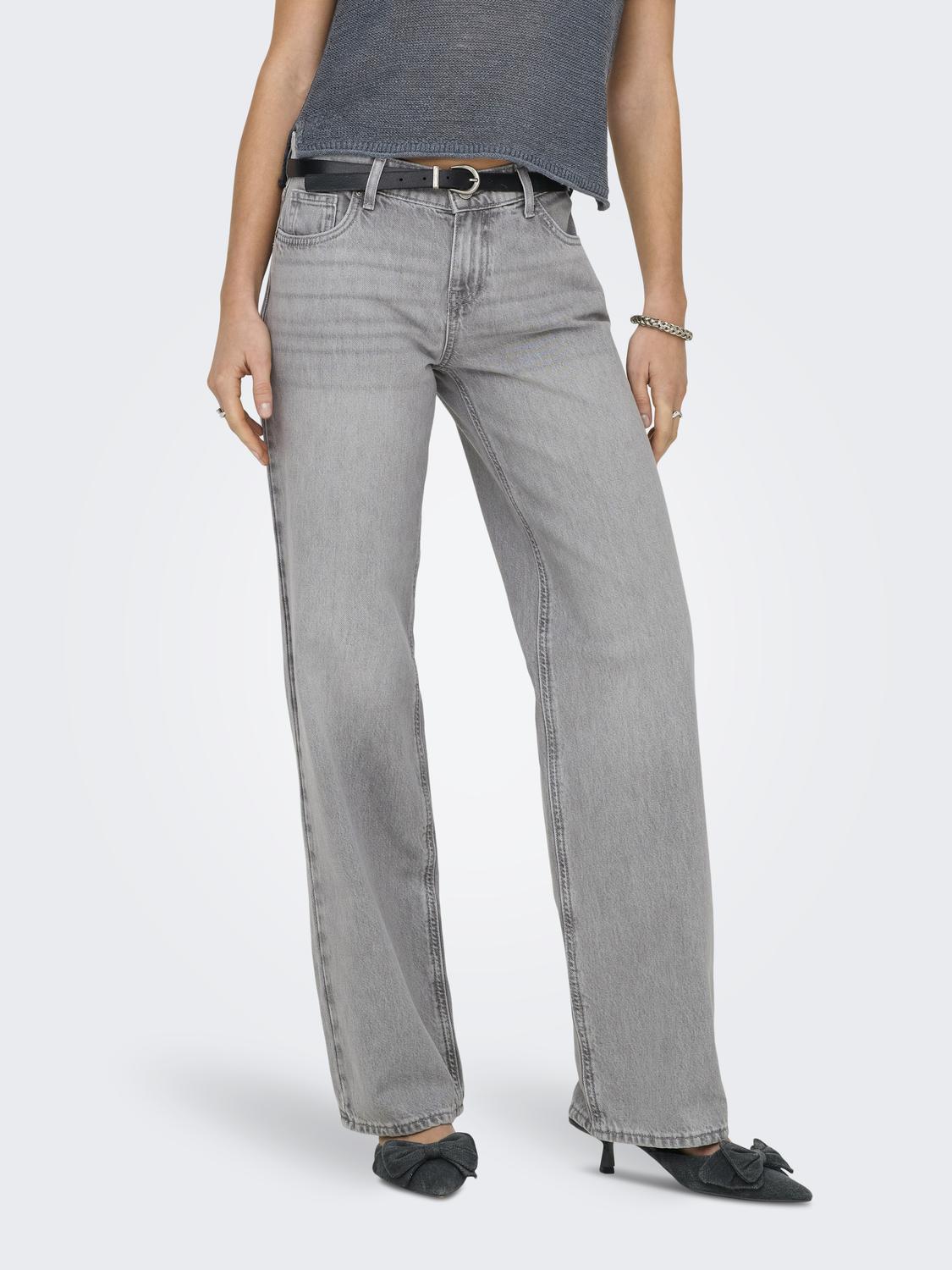 ONLBRENDA Straight Fit, Mid Waist Jeans med møntlomme