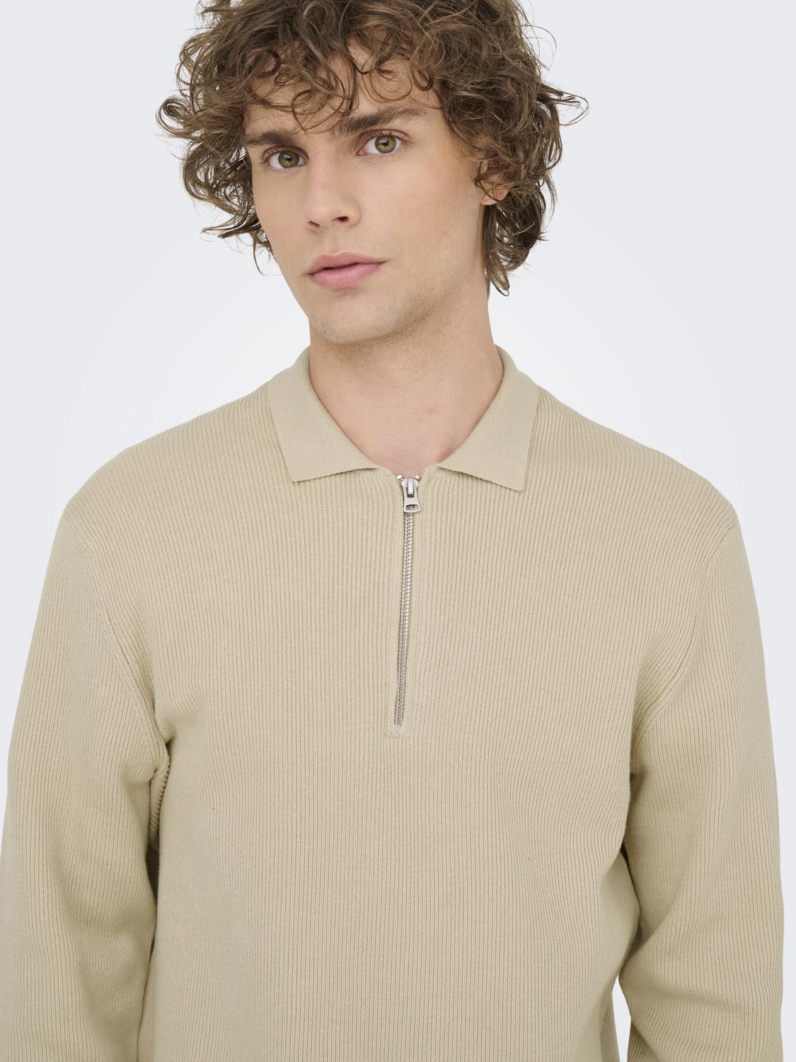 ONSPHIL REG 12 HALF ZIP POLO KNIT - 5