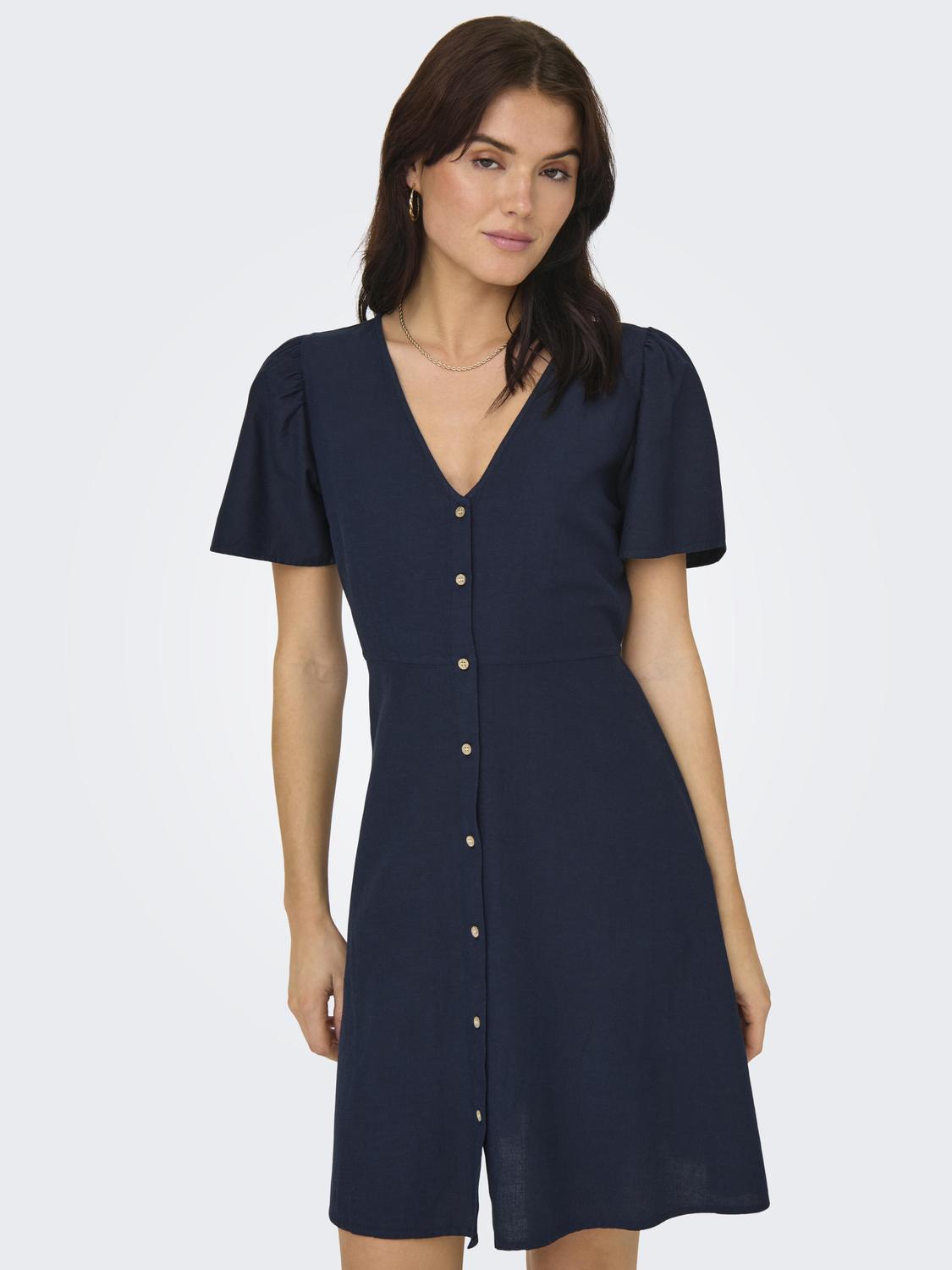 ONLVITA Regular Fit Kleid mit Cutline an der Taille und Volumenärmeln - 5