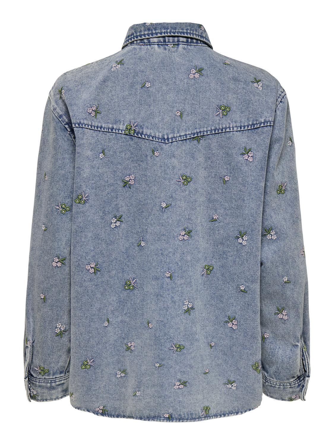 ONLVERA L/S FLOWER EMB SHIRT DNM NOOS