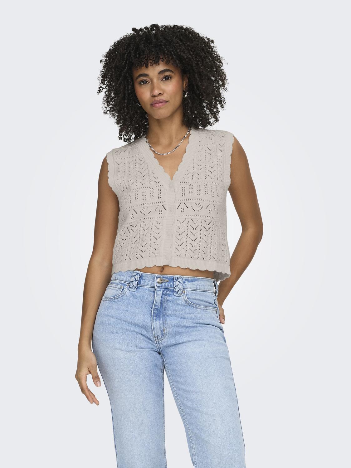 ONLIRINA Cardigan med V-hals og ribkant til forår/sommer