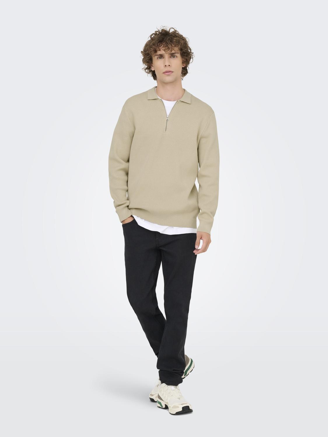 ONSPHIL REG 12 HALF ZIP POLO KNIT - 6