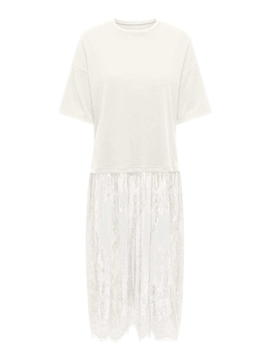 ONLTAHLIA S/S LACE DRESS TOP JRS