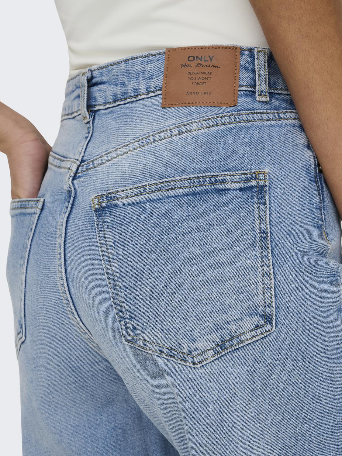 ONLJUICY Weite Bein-Passform JEANS mit hohem Bund und Fronttaschen - 5