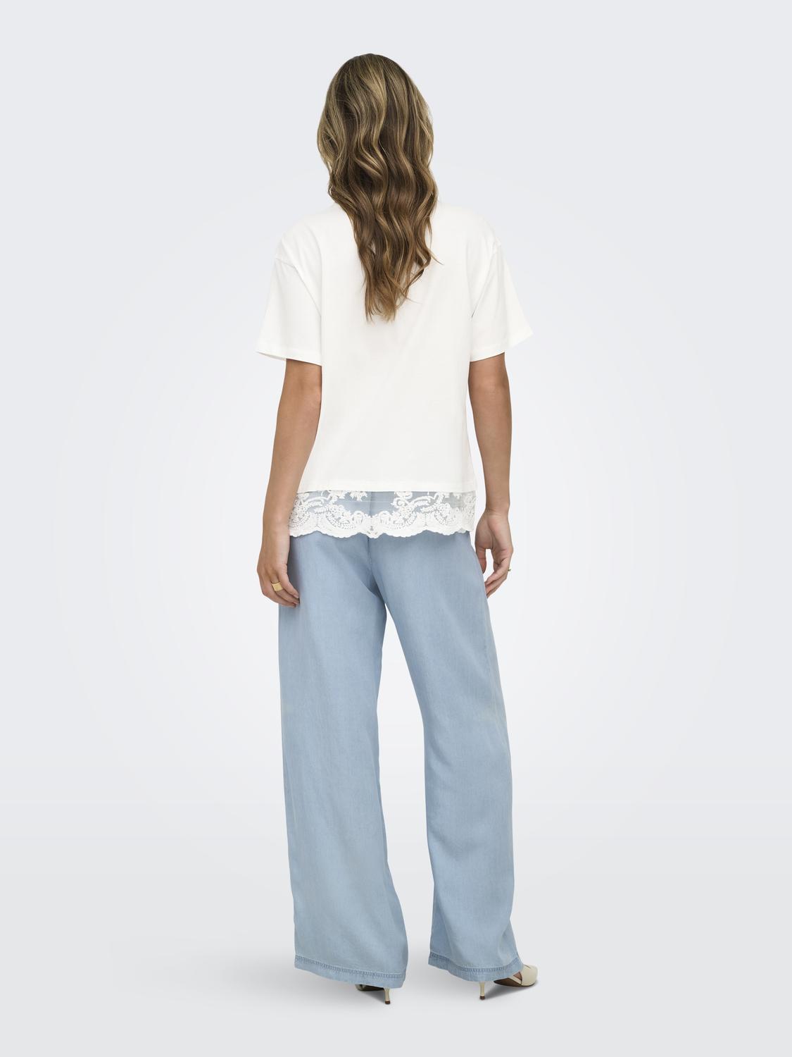 ONLVIVVI S/S LACE BOTTOM TOP JRS NOOS - 2